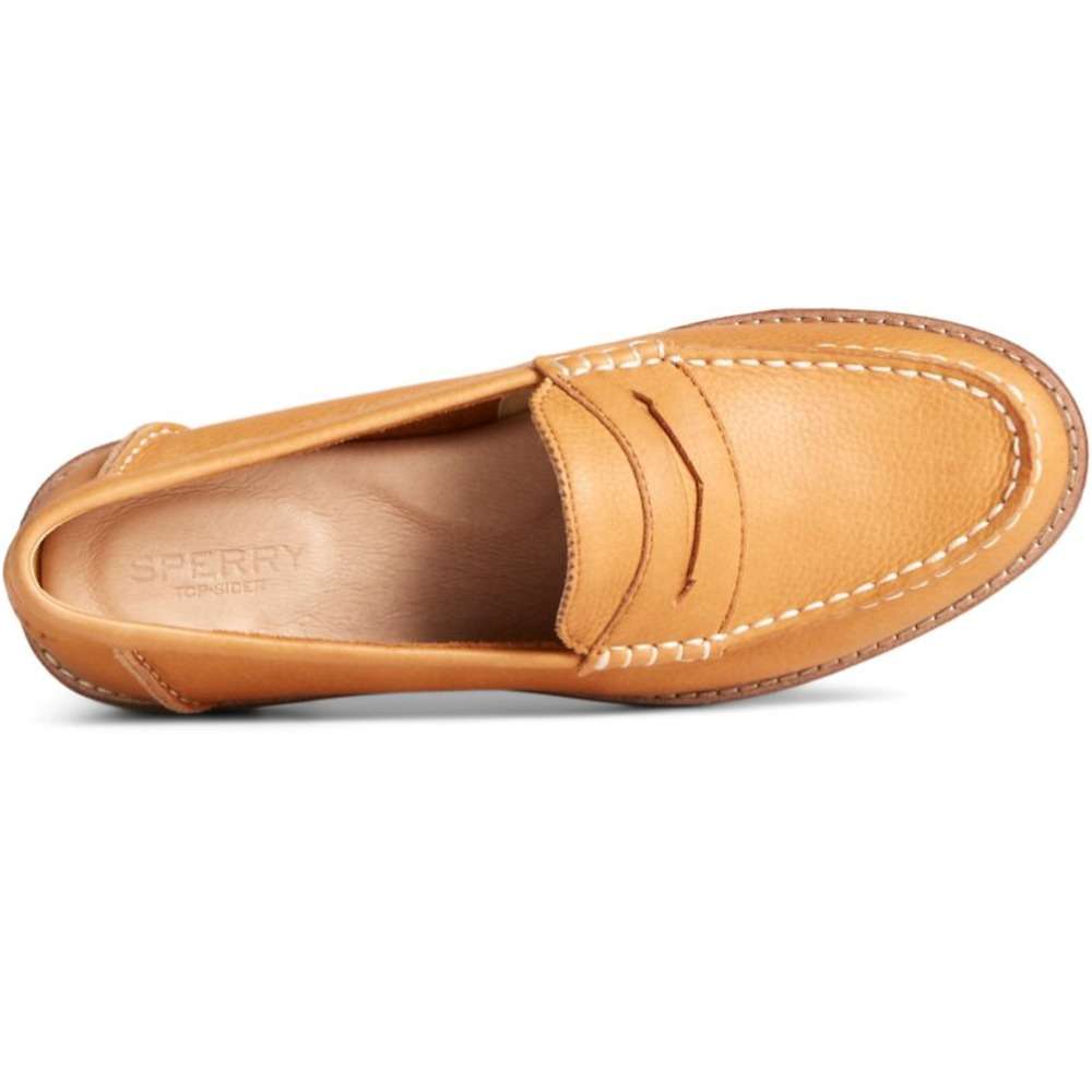 Sperry Women's Seaport Penny Leather Loafer - Tan