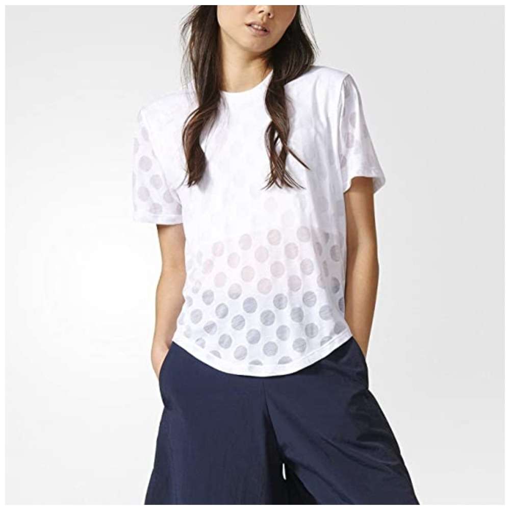 Adidas Women's Burnout Dots T-shit with dotted mesh detail on the back