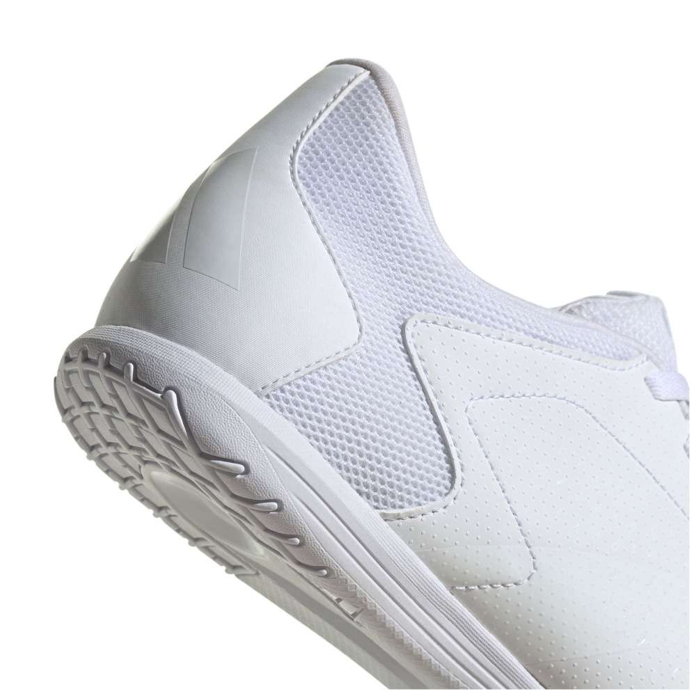 A pair of white Adidas Predator Accuracy.4 Indoor Sala Soccer Shoes.