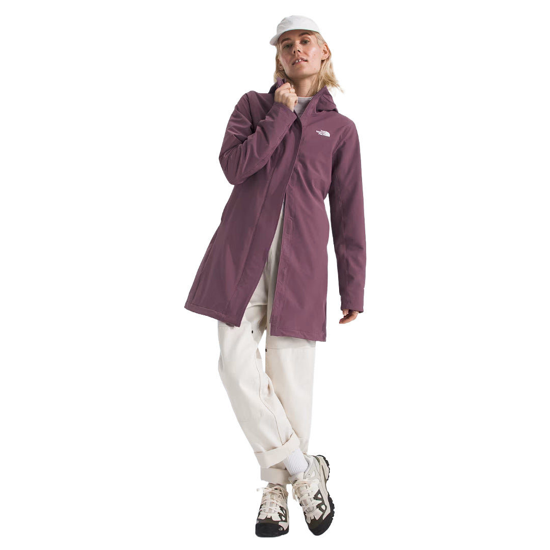 The North Face Women’s Shelbe Raschel Parka, wind-resistant and water-repellent with soft fleece lining for warmth and comfort.
