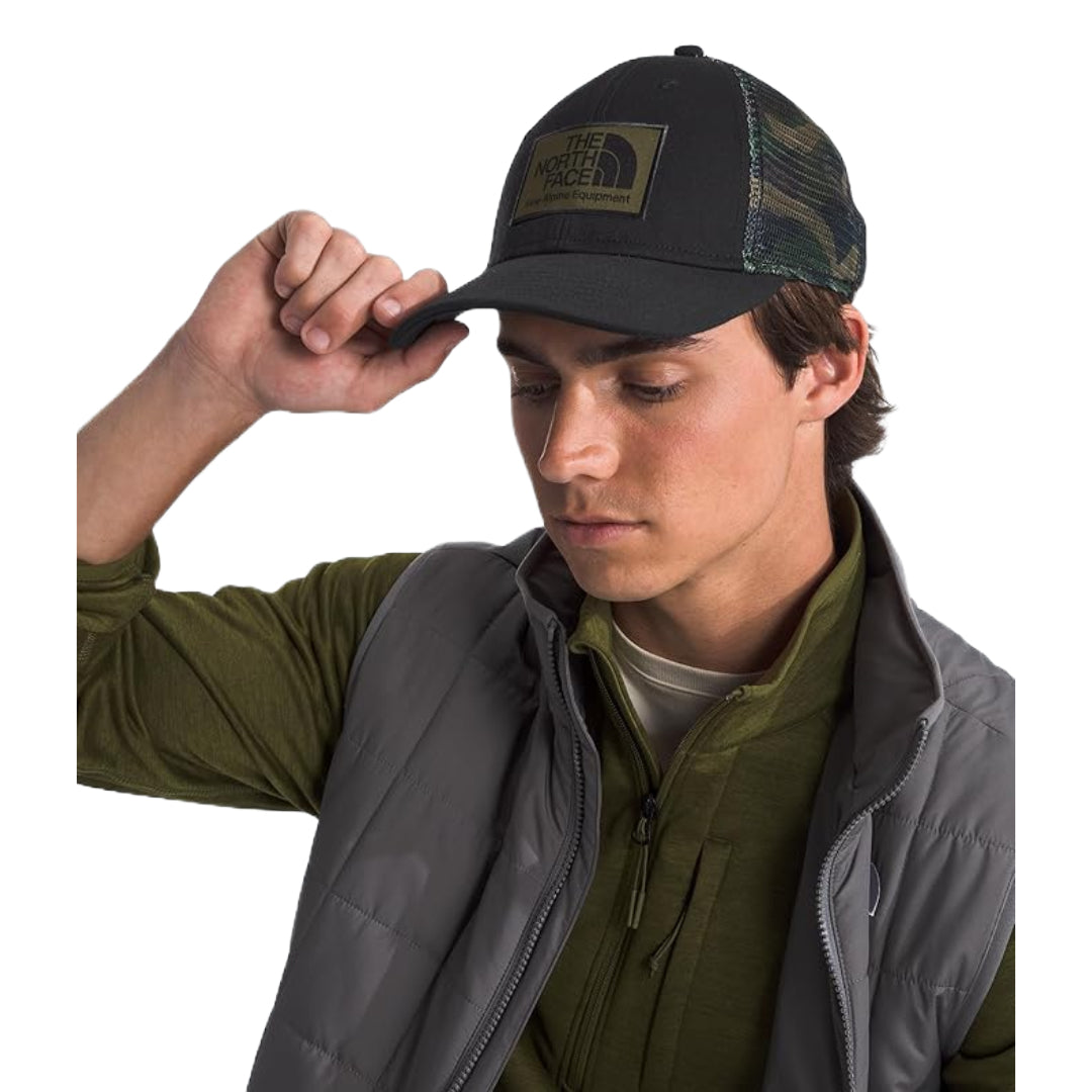 The North Face Mudder Trucker Hat with mesh back and logo patch.