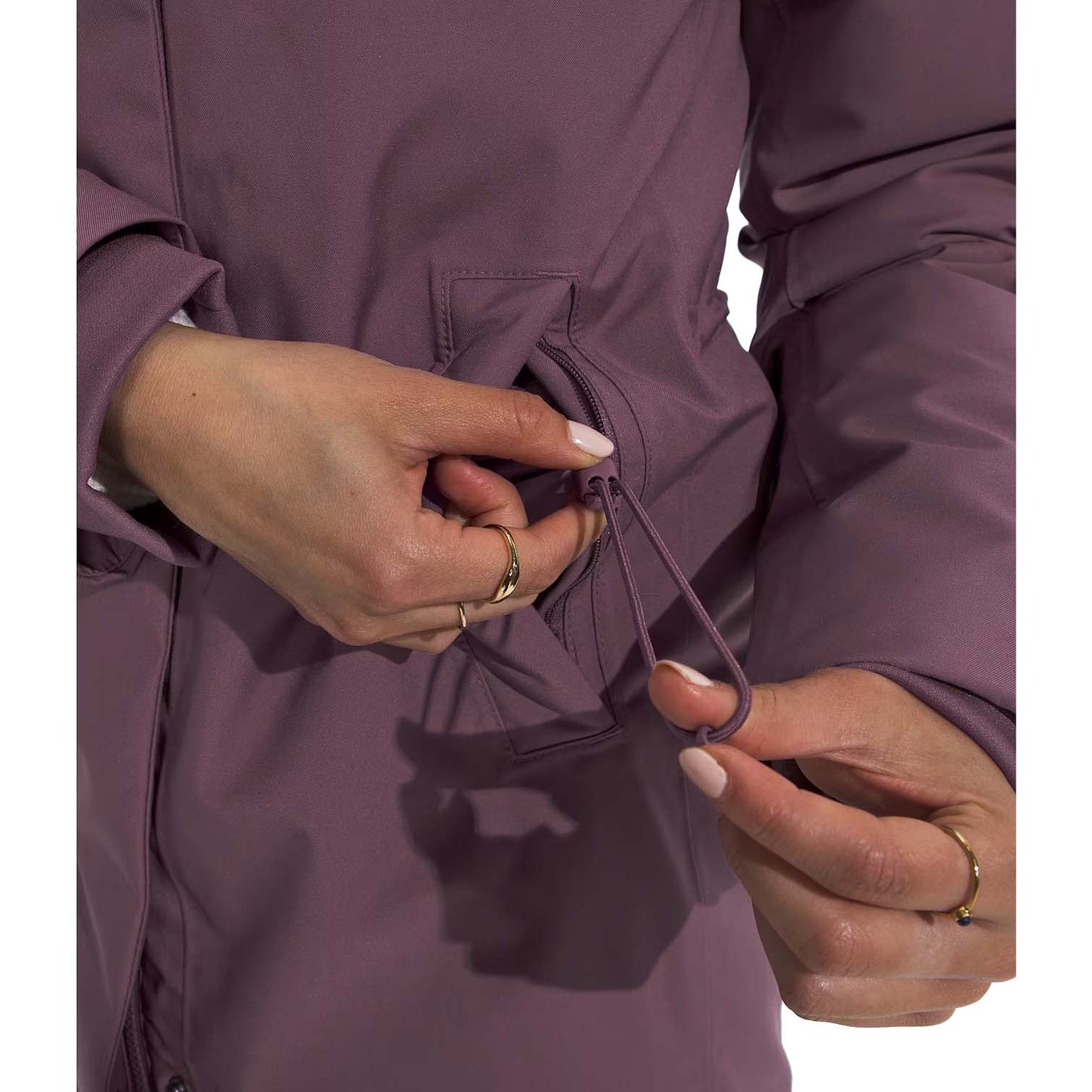 "The North Face Women's ARC Parka, lightweight waterproof jacket with a modern design, providing protection from rain and wind