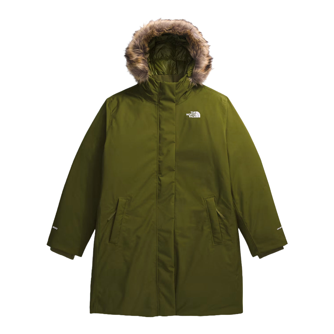 The North Face Women's Plus Size ARC Parka, lightweight waterproof jacket with a sleek design, perfect for rain and wind protection.