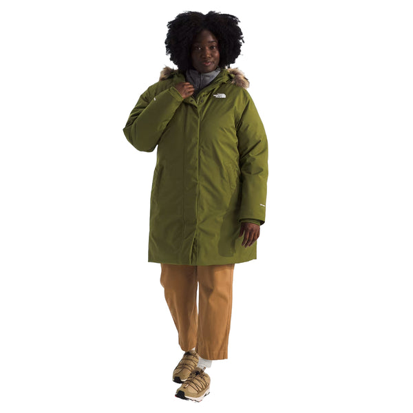 The North Face Women's Plus Size ARC Parka, lightweight waterproof jacket with a sleek design, perfect for rain and wind protection.