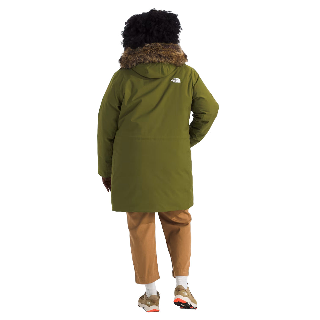 The North Face Women's Plus Size ARC Parka, lightweight waterproof jacket with a sleek design, perfect for rain and wind protection.