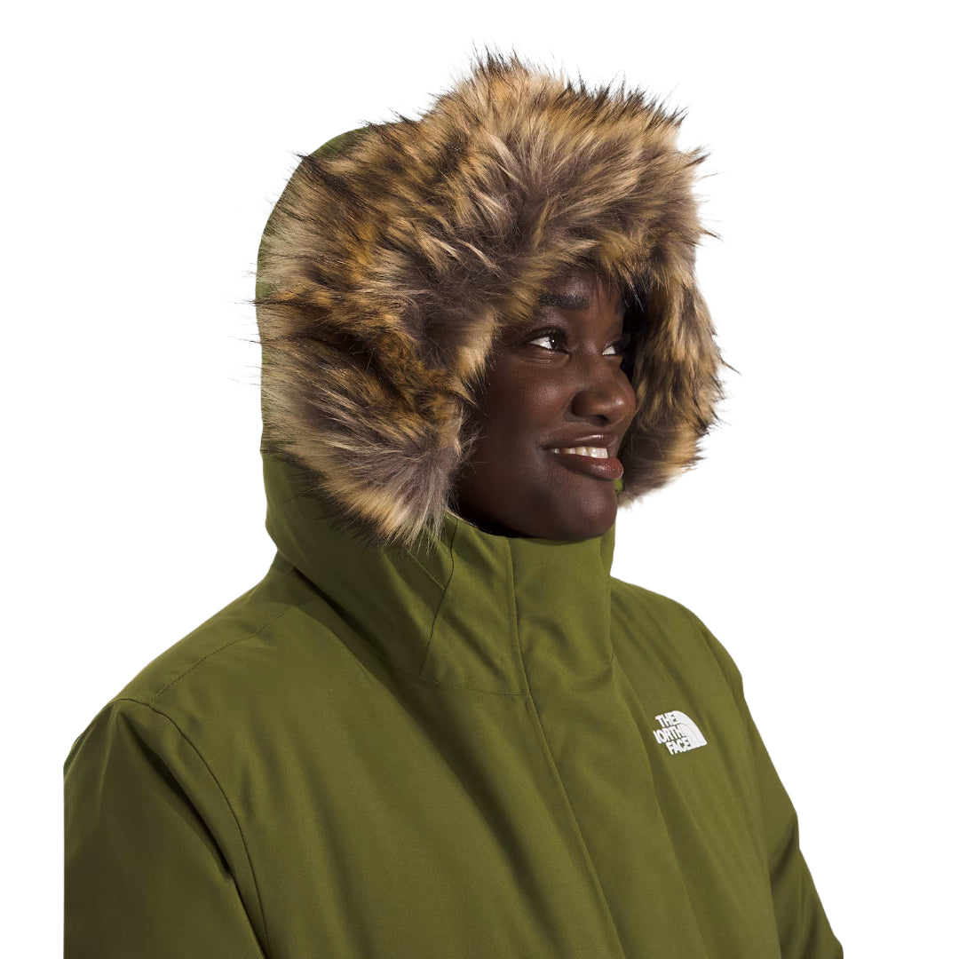 The North Face Women's Plus Size ARC Parka, lightweight waterproof jacket with a sleek design, perfect for rain and wind protection.