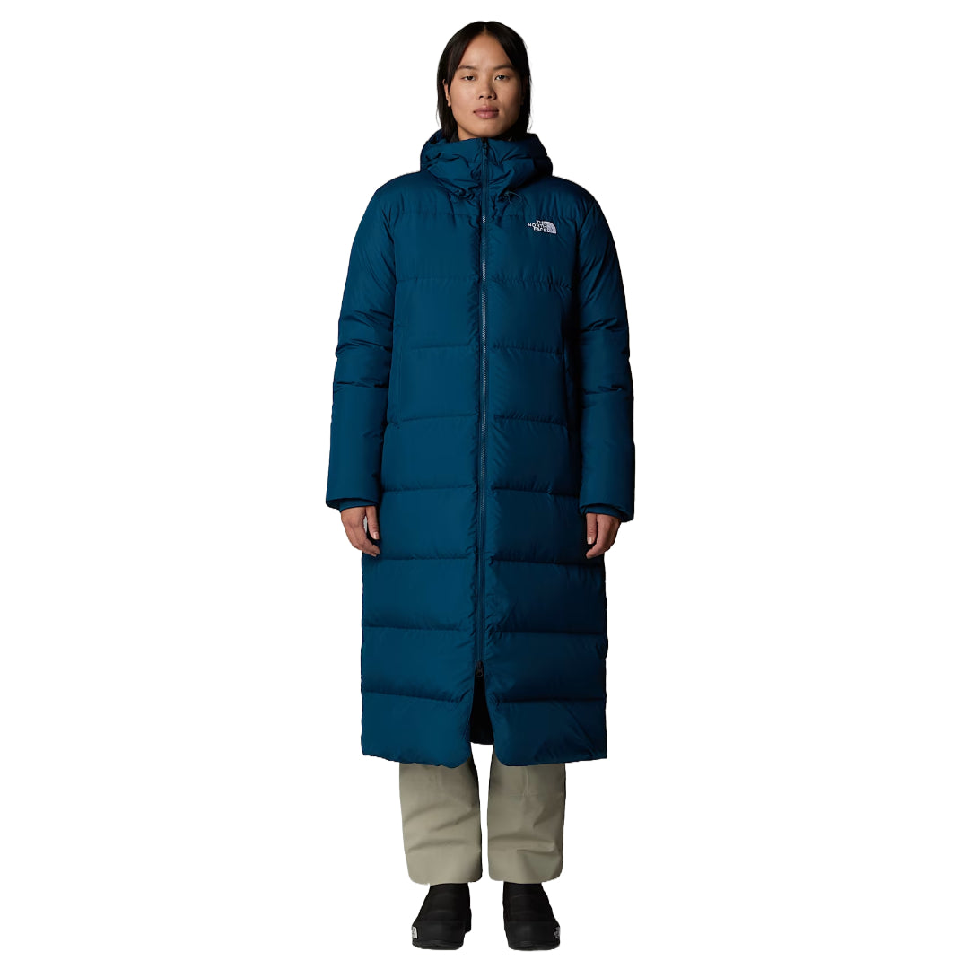 The North Face Women's Triple C Parka, long insulated winter coat with down fill, designed for warmth and style in cold weather.