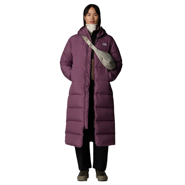 The North Face Women's Triple C Parka, long insulated winter coat with down fill, designed for warmth and style in cold weather.