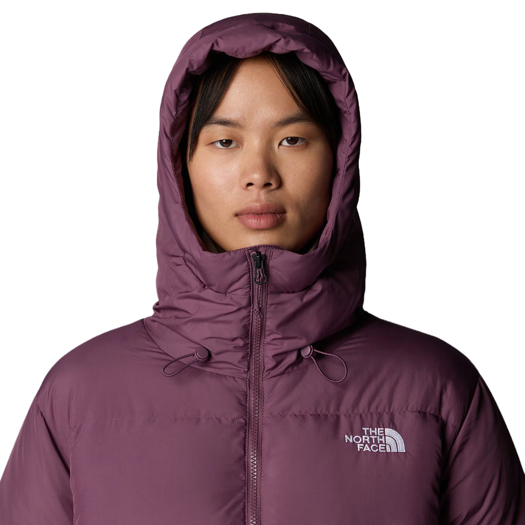 The North Face Women's Triple C Parka, long insulated winter coat with down fill, designed for warmth and style in cold weather.