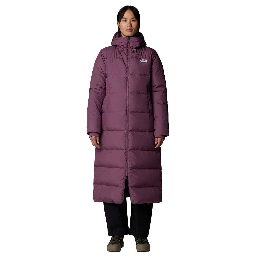 The North Face Women's Triple C Parka, long insulated winter coat with down fill, designed for warmth and style in cold weather.