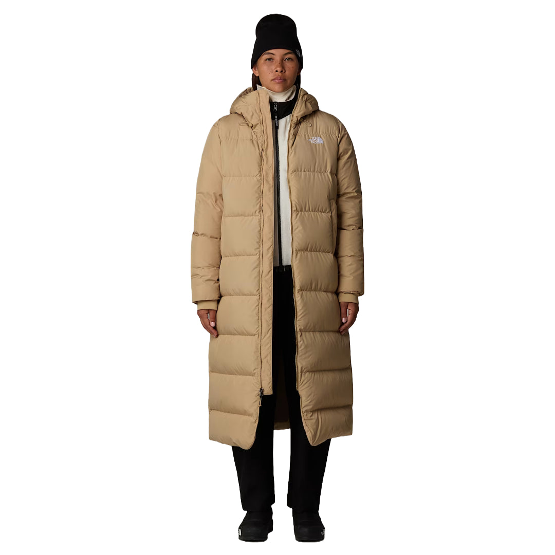 The North Face Women's Triple C Parka, long insulated winter coat with down fill, designed for warmth and style in cold weather.