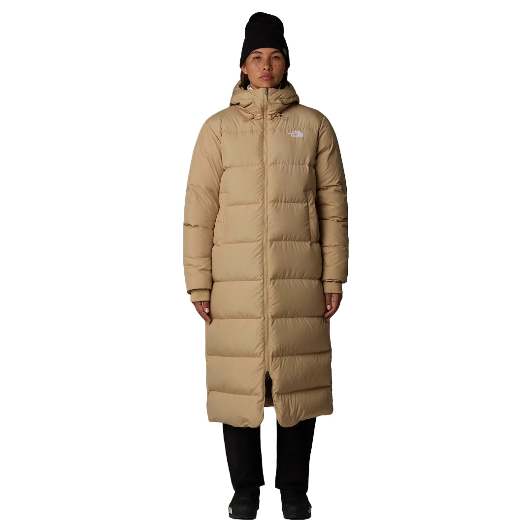 The North Face Women's Triple C Parka, long insulated winter coat with down fill, designed for warmth and style in cold weather.