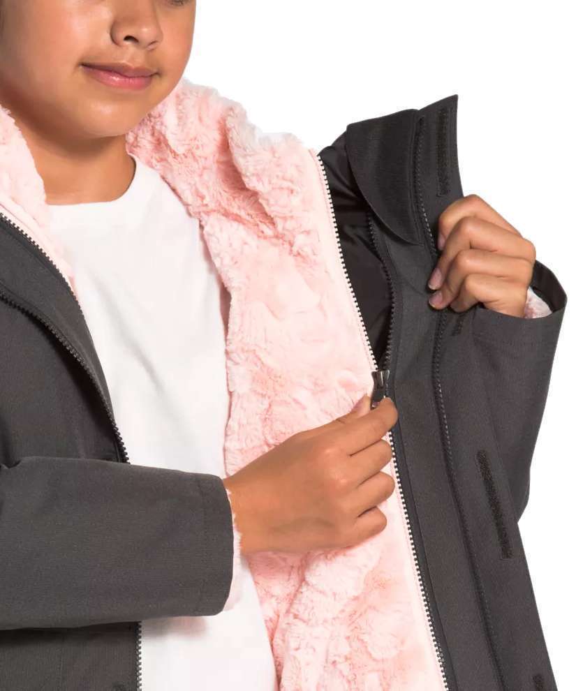 The North Face Girls' Mossbud Swirl Reversible Jacket (Pink Salt)
