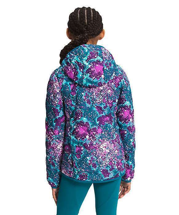 The North Face Girls' Printed ThermoBall Eco Hoodie (Deep Lagoon Constellation Camo)