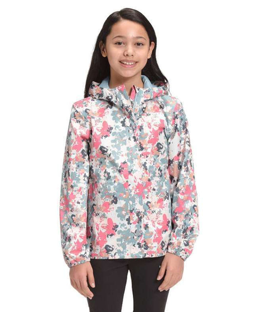 The North Face Girls' Resolve Reflective Jacket (Tourmaline Blue Multi Floral Camo Print)