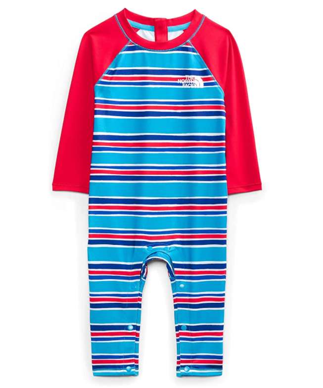 North Face Infant Sun Full Length One-Piece #NF0A53CS059 Pop Purple Rainbows End Print
