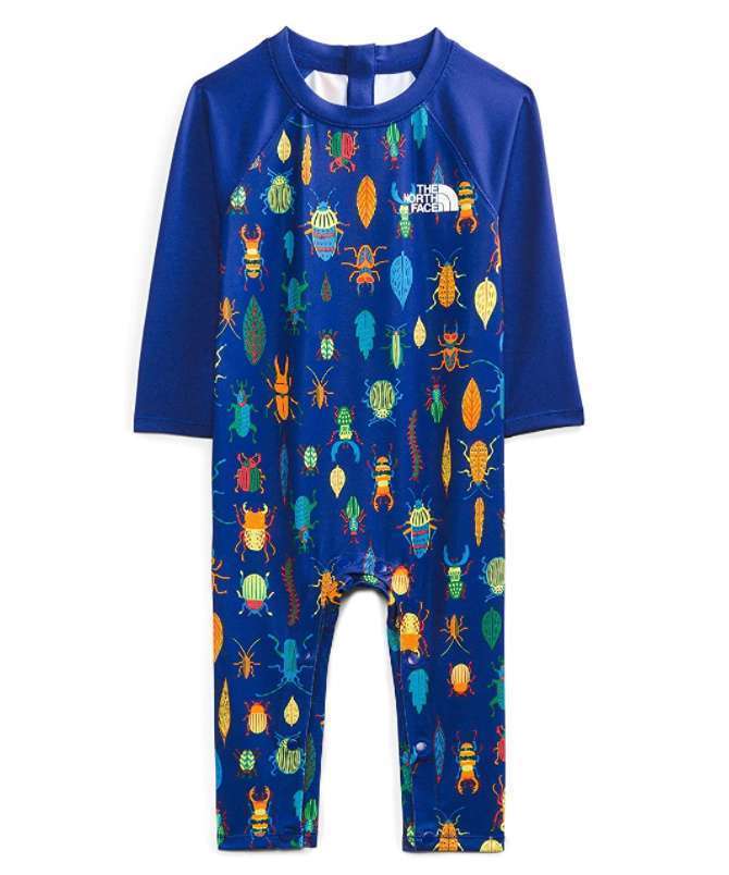 North Face Infant Sun Full Length One-Piece #NF0A53CS053 (Bolt Blue Critter Crawl Print)