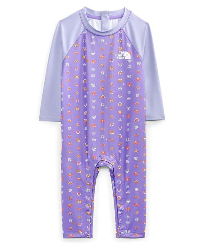 North Face Infant Sun Full Length One-Piece #NF0A53CS059 Pop Purple Rainbows End Print