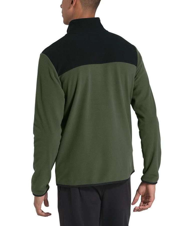 North Face Men’s TKA Glacier Full-Zip Fleece Jacket #NF0A4JCBQW New Taupe Green/TNF Black