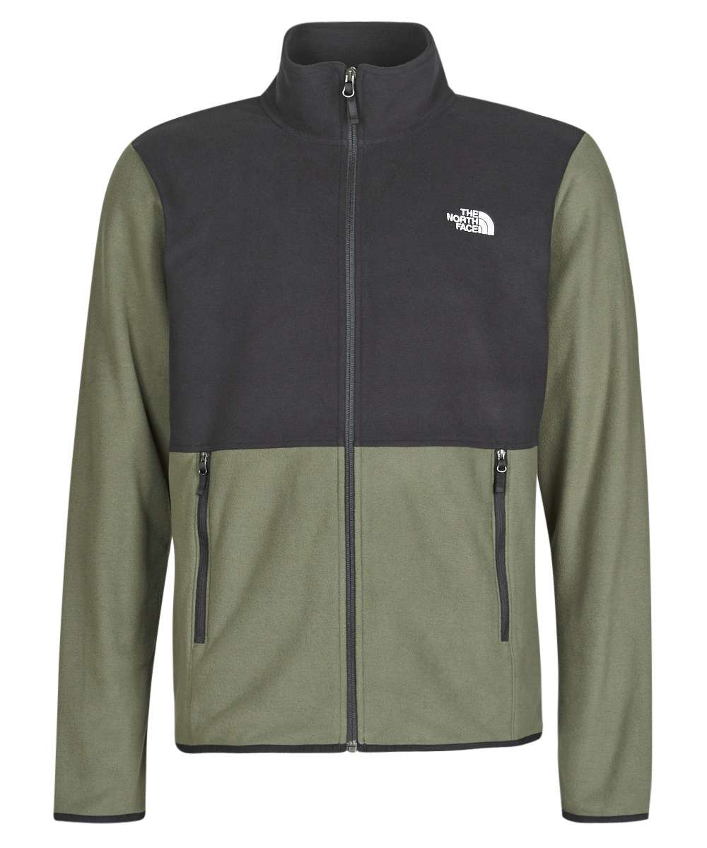 North Face Men’s TKA Glacier Full-Zip Fleece Jacket #NF0A4JCBQW New Taupe Green/TNF Black