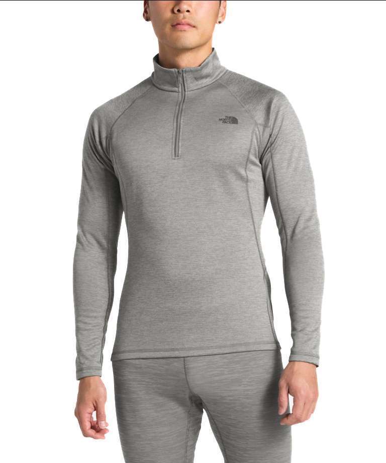 The North Face Men's Warm Long-Sleeve Zip Neck Zinc Grey