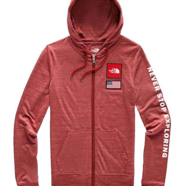 The North Face Women's Americana Tri-Blend Full Zip Hoodie Cardinal Red