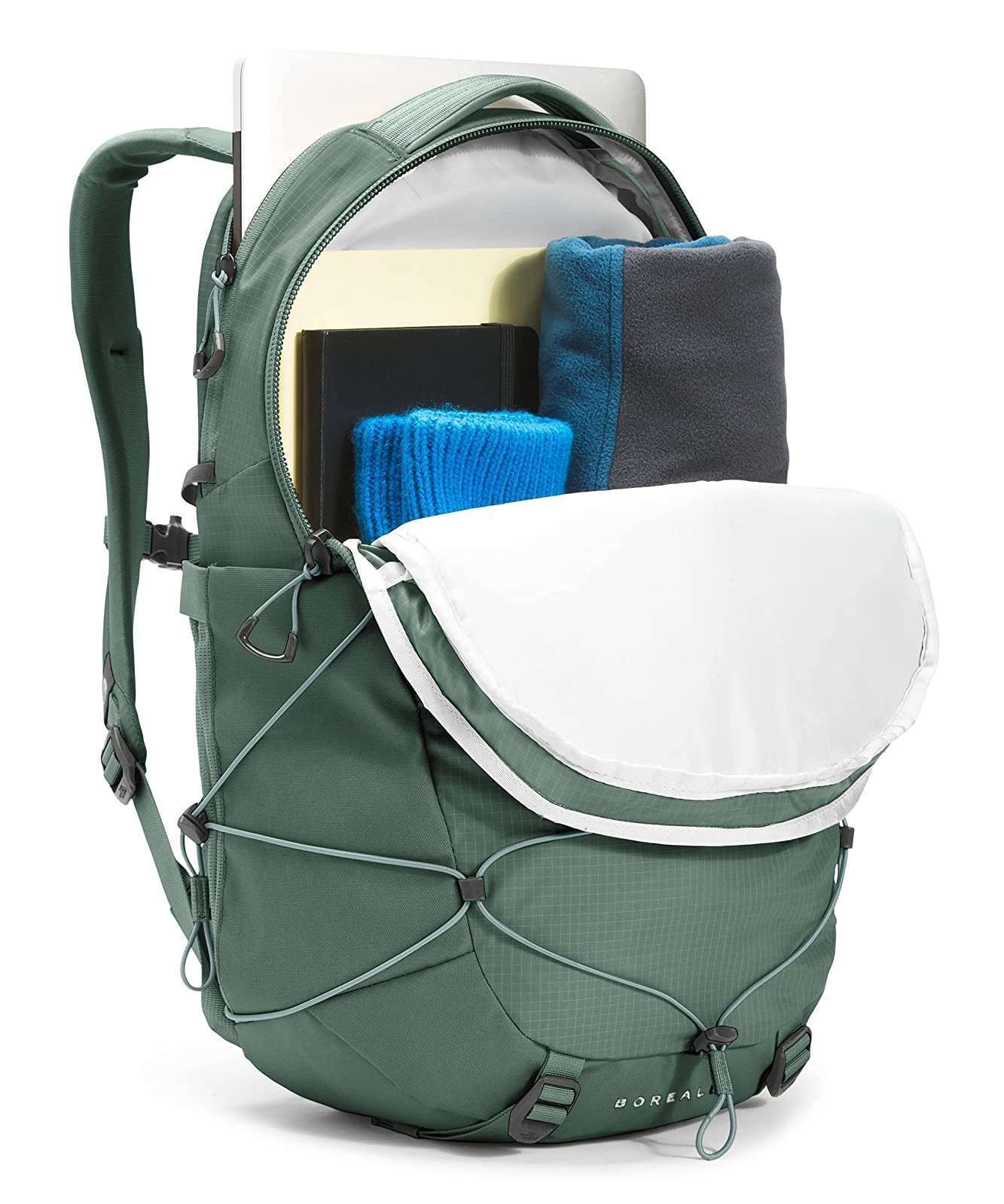 North Face Women's Borealis Backpack #NF0A52SI17N Laurel Wreath Green Silver Blue