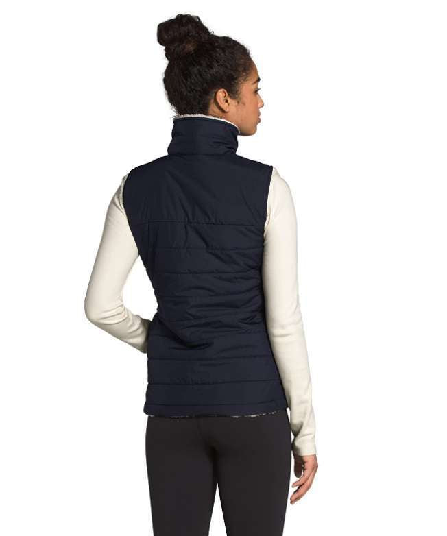 North Face Women’s Mossbud Insulated Reversible Vest #NF0A4R3GSJ2 Aviator Navy Vintage White