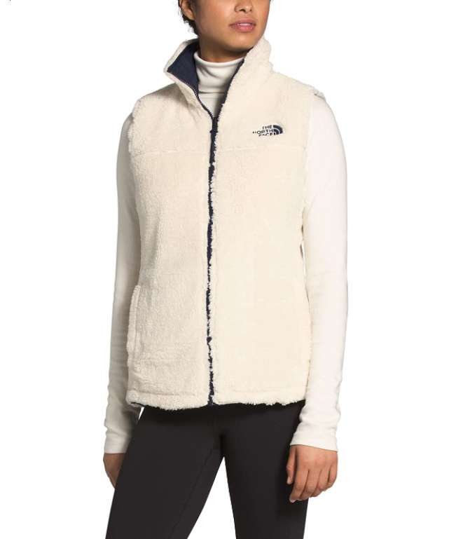 North Face Women’s Mossbud Insulated Reversible Vest #NF0A4R3GSJ2 Aviator Navy Vintage White