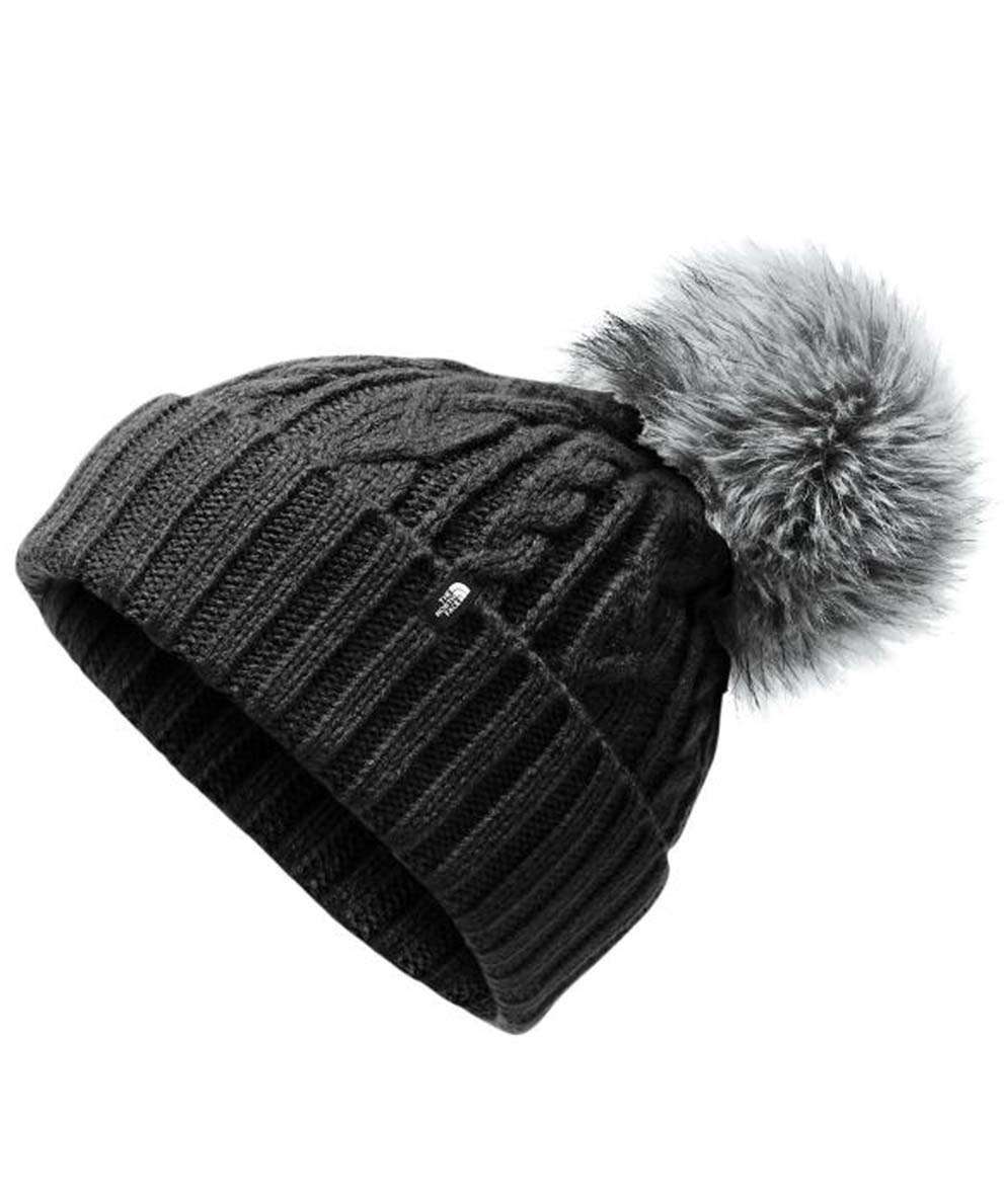 North Face Women's OH-MEGA Fur Pom Beanie #NF0A3FJMJKC TNF BLACK