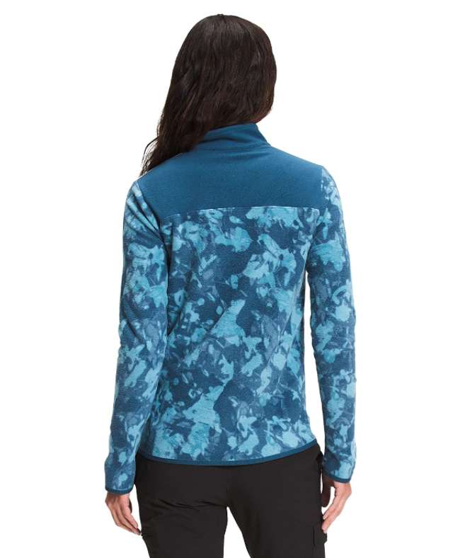 The North Face Women's Print TKA Glacier 1/4 Zip (Monterey Blue Scattershot Print)