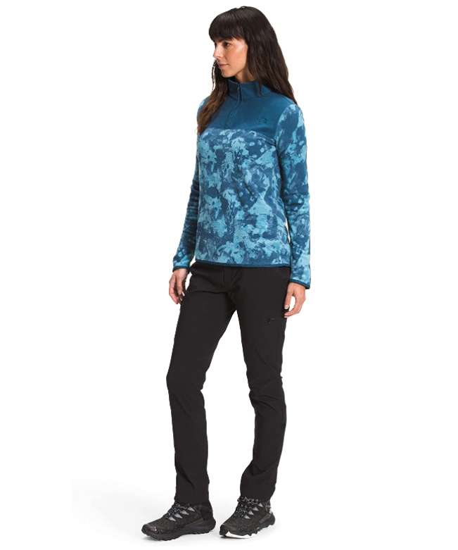 North Face Women's Print TKA Glacier 1-4 Zip #NF0A5IZM29H Monterey Blue Scattershot Print