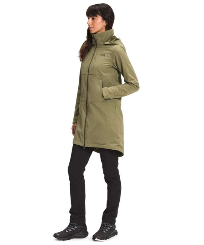 The North Face Women's Shelbe Raschel Parka Length With Hood (Burnt Olive Green Heather)