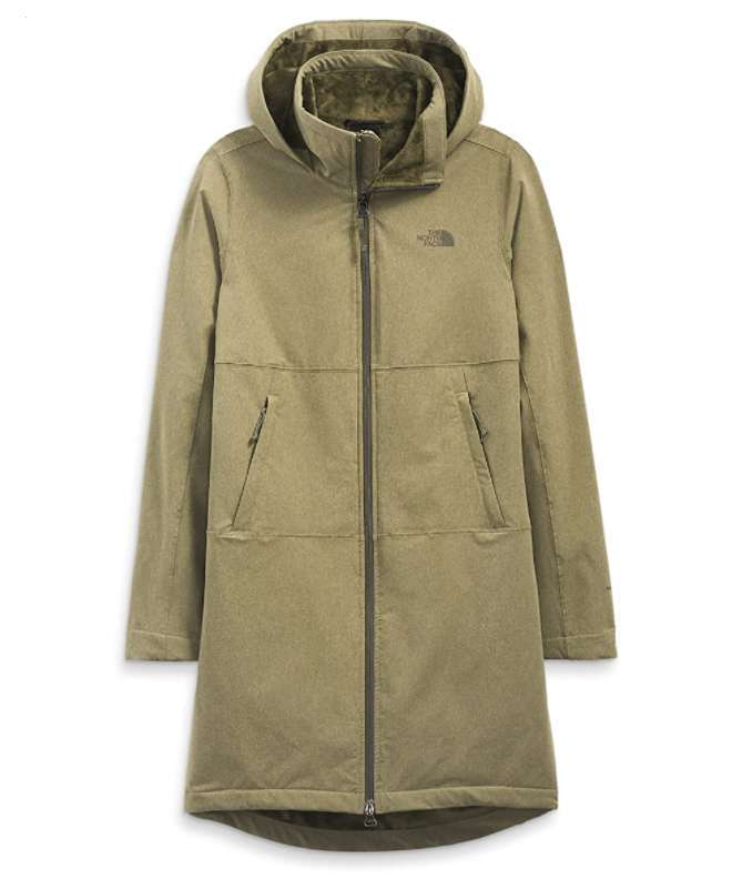North Face Women's Shelbe Raschel Parka Length With Hood #NF0A5GBLH3R Burnt Olive Green Heather