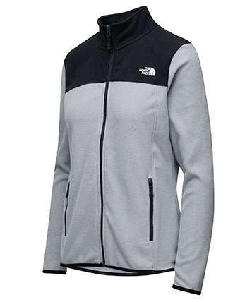 The North Face Women's TKA Glacier Full-Zip Jacket (Mid Grey/TNF Black) NF0A48KJDLL