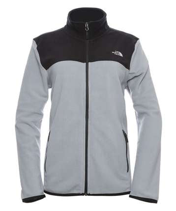 The North Face Women's TKA Glacier Full-Zip Jacket (Mid Grey/TNF Black) NF0A48KJDLL