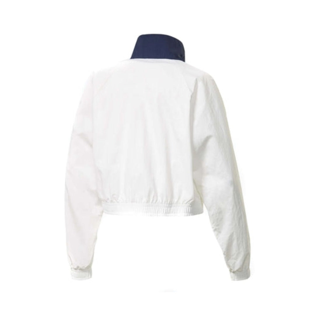 Reebok Women's classic Vector Cropped Track Jacket - White/Collegiate Navy/Primal red