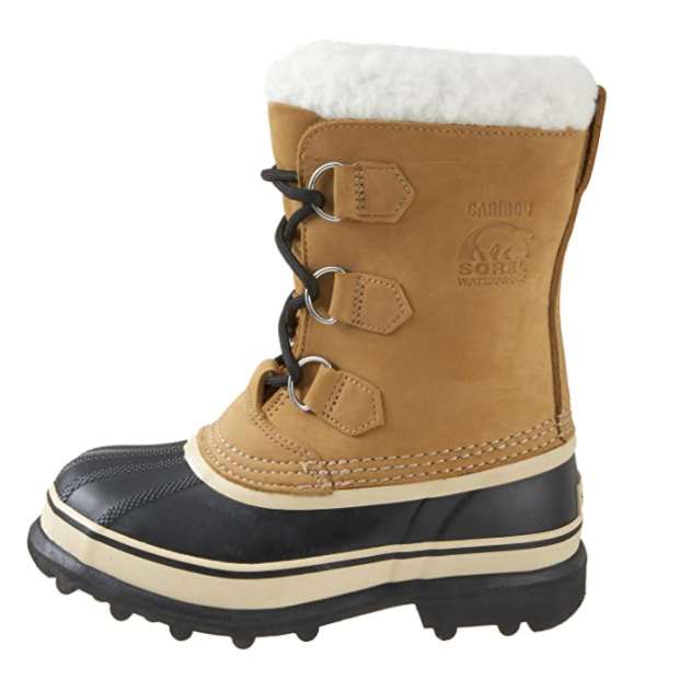 SOREL Youth Caribou Waterproof Winter Boot Buff LY1000-281