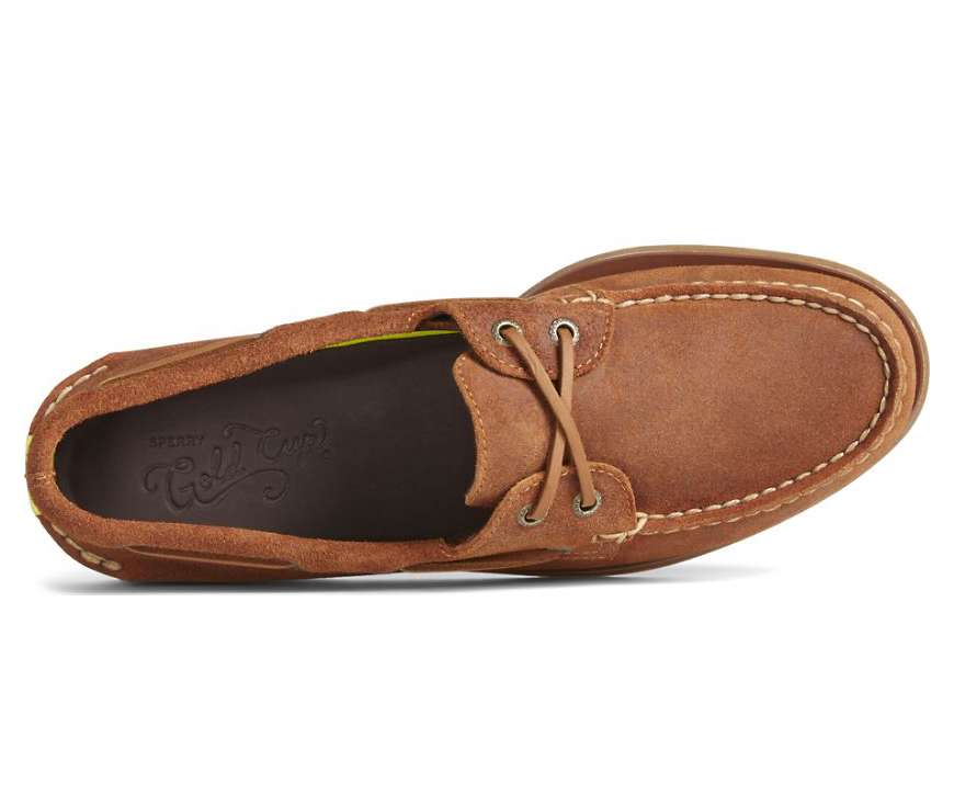 Sperry Men's Gold Cup Authentic Original Suede Boat Shoe STS24021 Tan