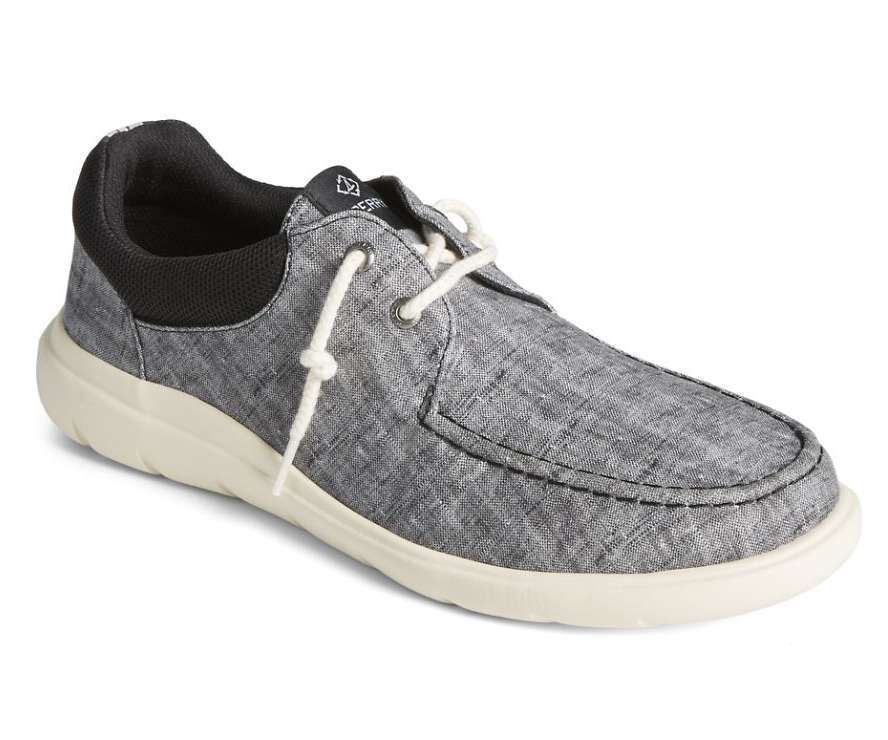 Sperry Men's Captain's Moc Chambray Slip On Shoes STS24085 Black