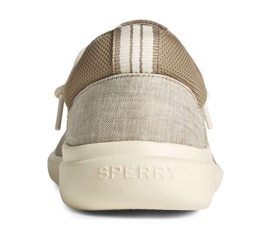 Sperry Men's Captain's Moc Chambray Slip On Shoes STS24086 Khaki