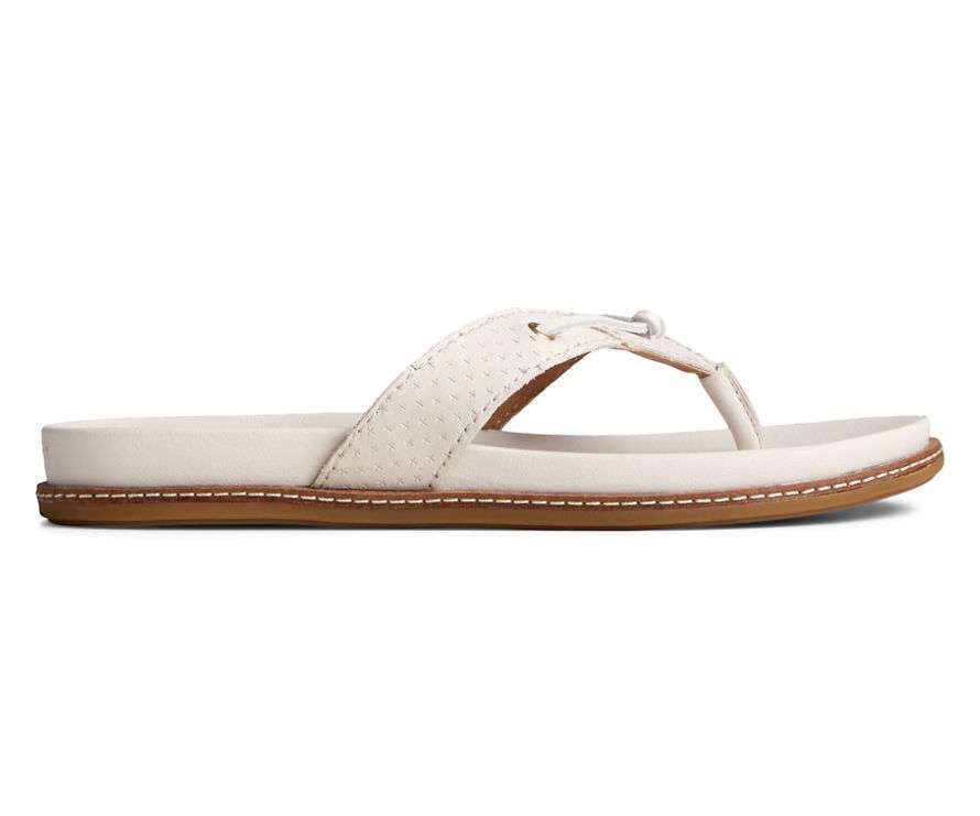 Sperry Women's Waveside PLUSHWAVE Flip Flop Thong STS86522 Ivory