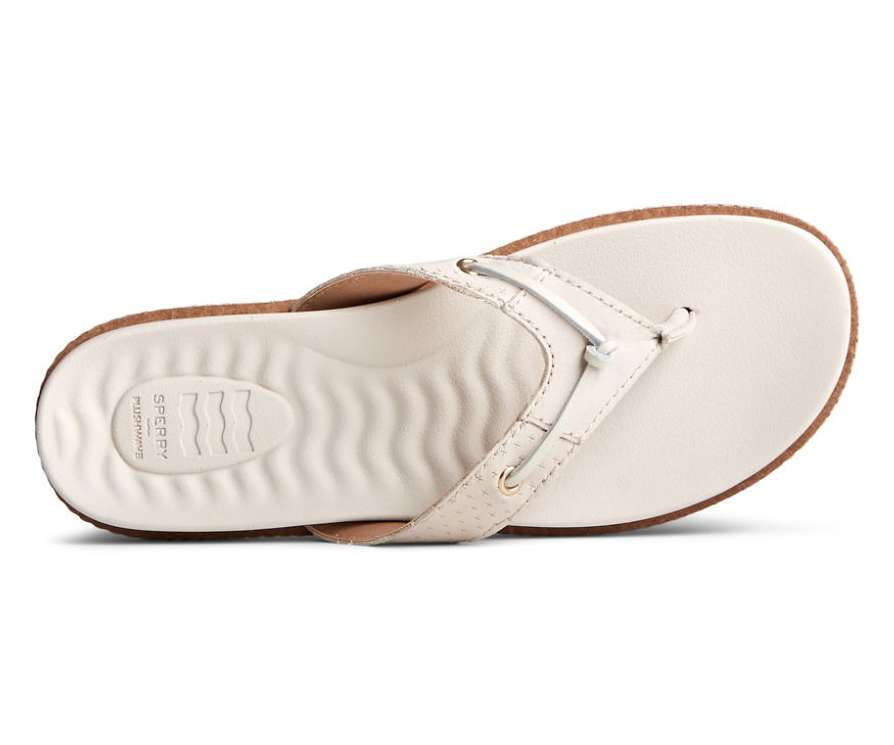 Sperry Women's Waveside PLUSHWAVE Flip Flop Thong STS86522 Ivory