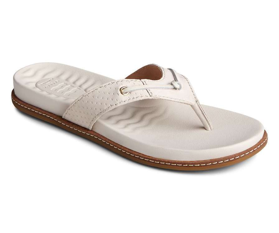 Sperry Women's Waveside PLUSHWAVE Flip Flop Thong STS86522 Ivory
