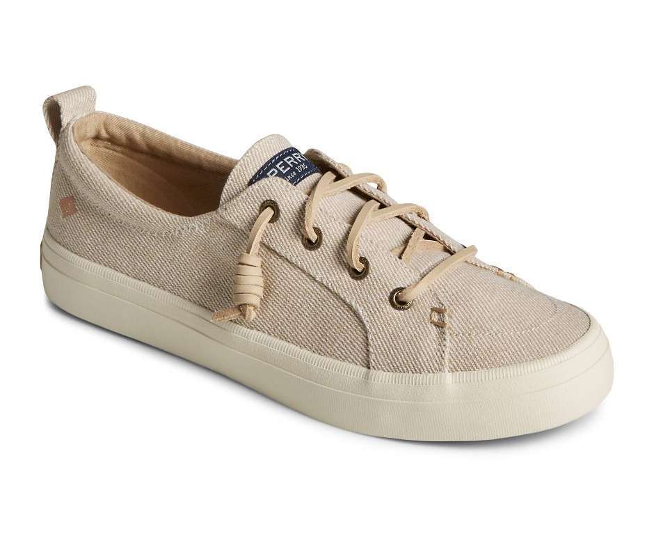 Sperry Women's Crest Vibe Twill Garment Wash Sneaker STS87174 Ivory