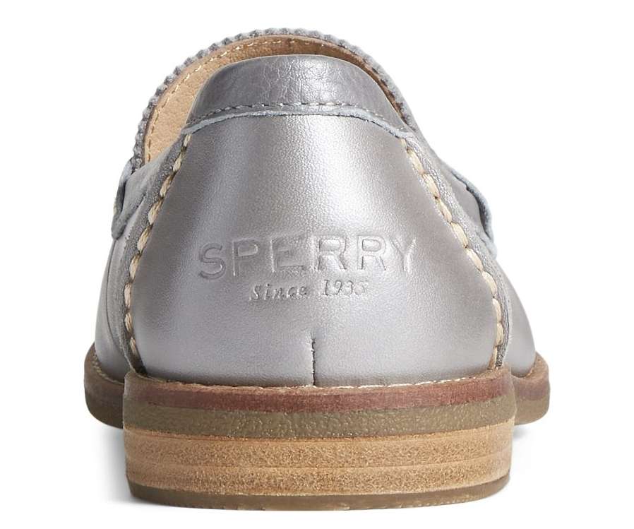 Sperry Women's Seaport Penny Pearlized Loafer STS87299 Pearl Grey