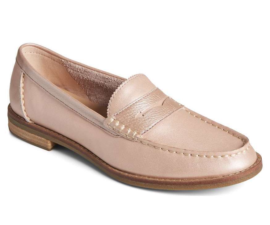 Sperry Women's Seaport Penny Pearlized Loafer STS87300 Pearl Rose