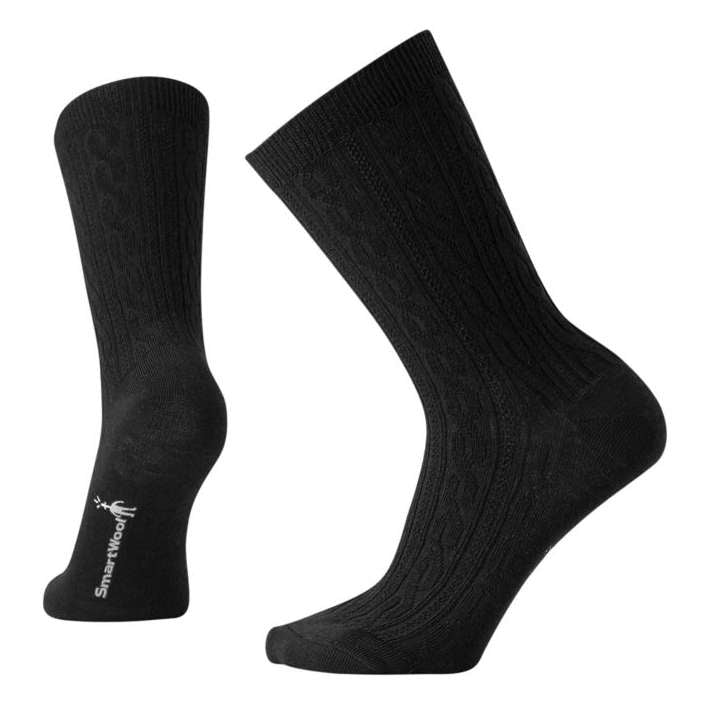 Women’s cable-knit crew socks featuring soft merino wool construction, breathable cozy comfort, and classic textured styling for everyday casual wear