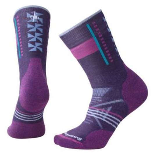 Smartwool Women's PhD Outdoor Medium Pattern Crew Socks - Mountain Purple