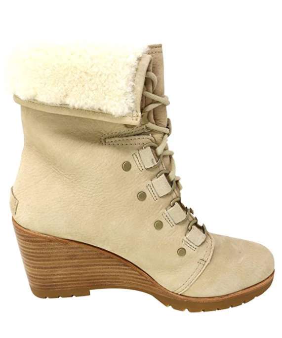 Sorel Women's After Hours Lace Up Shea Boots (Oatmeal/Tan)